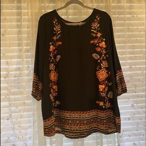 Black Floral Tunic